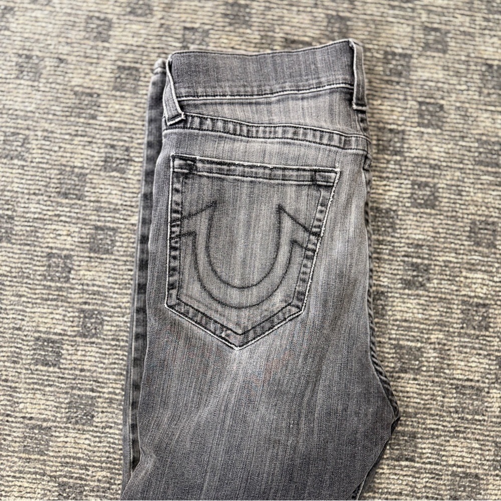 Marco No Flap SE True Religion Washed Gray Pocket-Embroidered sz 30